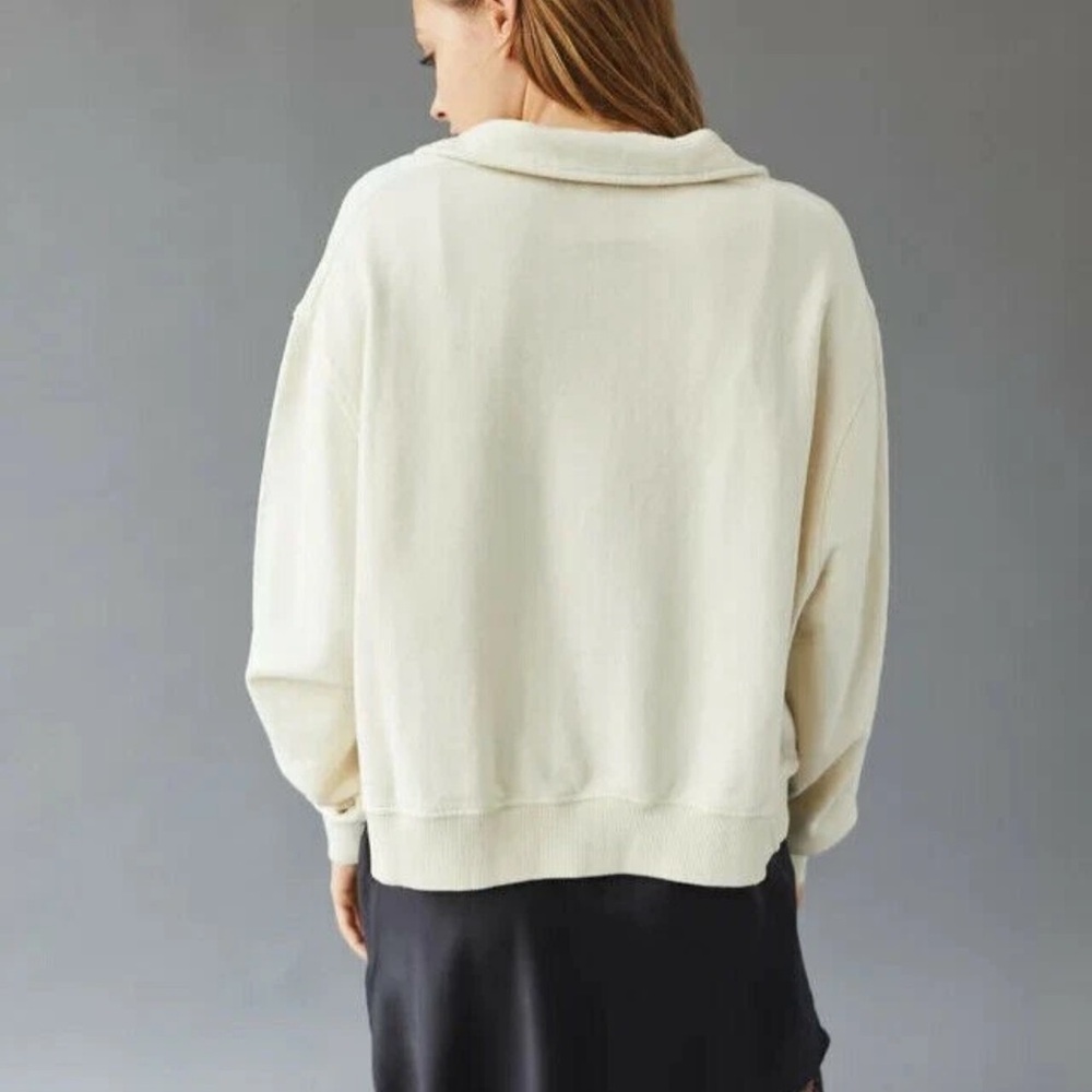 BDG Urban Outfitters Ellie Half-Zip Sweatshirt Cream Small